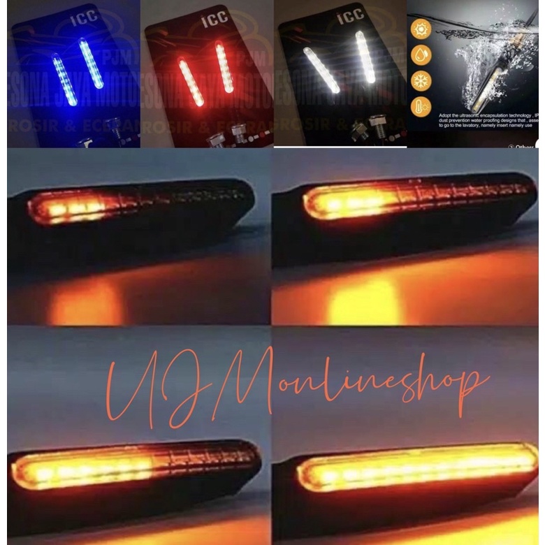 Sein Running D-129 Lampu Sen Running Led Lidi 2 Mode Universal Semua Motor Bisa