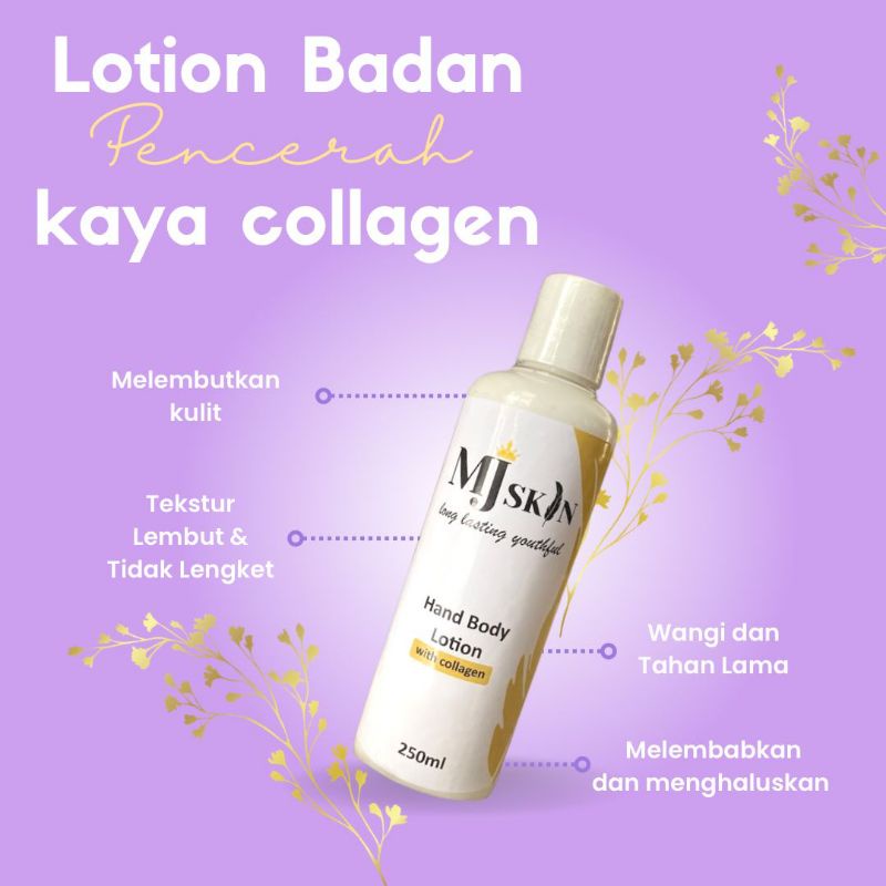 body lotion, lotion malam, hand body malam, collagen, kolagen, pencerah, pengenyal, pelembut, mjskin