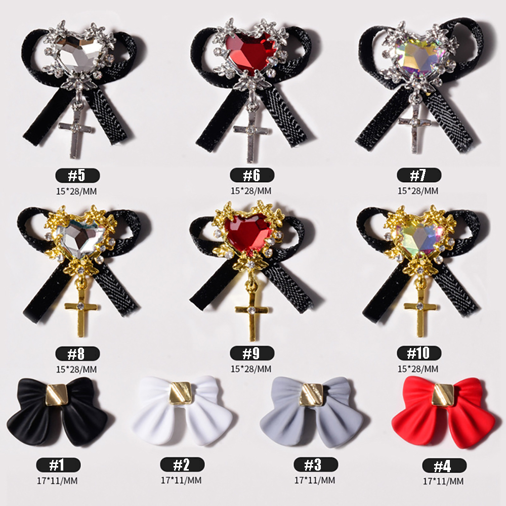 Mxbeauty Ornamen Berlian Imitasi Bentuk Pita 3d Bahan Alloy Matte Untuk Dekorasi Nail Art