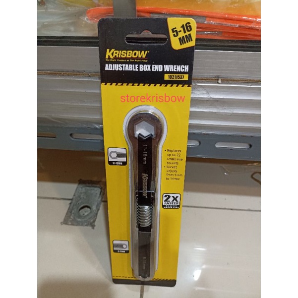 Kunci Ring Adjustable Box End Wrench 5 - 16mm Krisbow 10211537