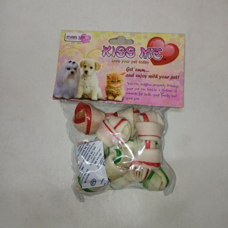 Tulang Gigitan Anjing - KissMe Knotted Bone 2,5&quot; isi 6 (Mixed) Km541