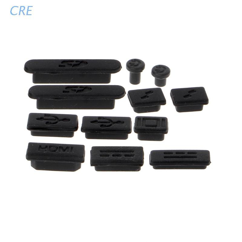 Cre 12pcs / Set Plug Stopper Silikon Anti Debu Untuk Macbook Air Pro Retina 11 &quot;13&quot; 15 &quot;