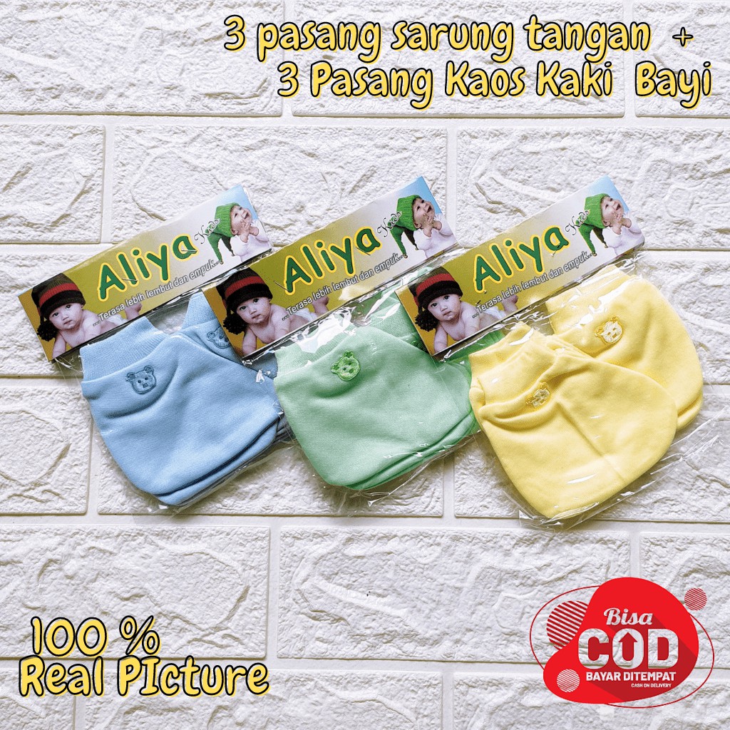 Sarung Tangan Bayi Baru Lahir dan Sarung Kaki Bayi 3 SET