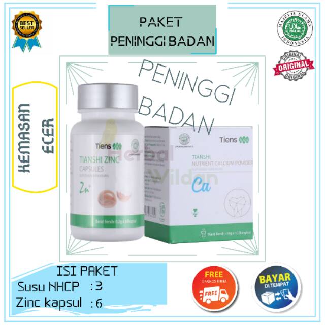 

PROMO Paket Peninggi Badan Tiens 100% Original Susu NHCP dan Zinc Kapsul