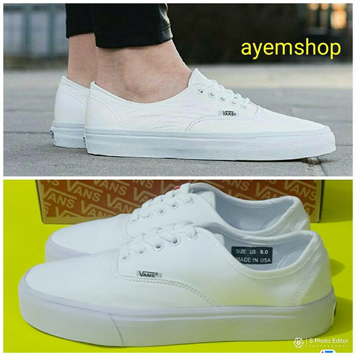 terbaru Sepatu Vans Authentic Putih/ Full White Grade Ori