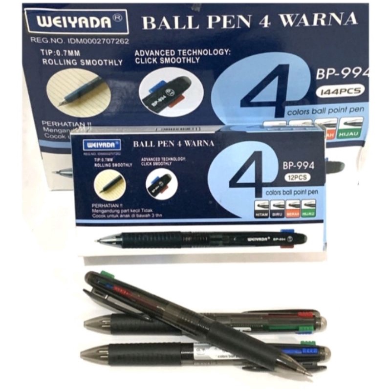 

Bolpoin Bolpen weiyada BP 994 4 warna satuan