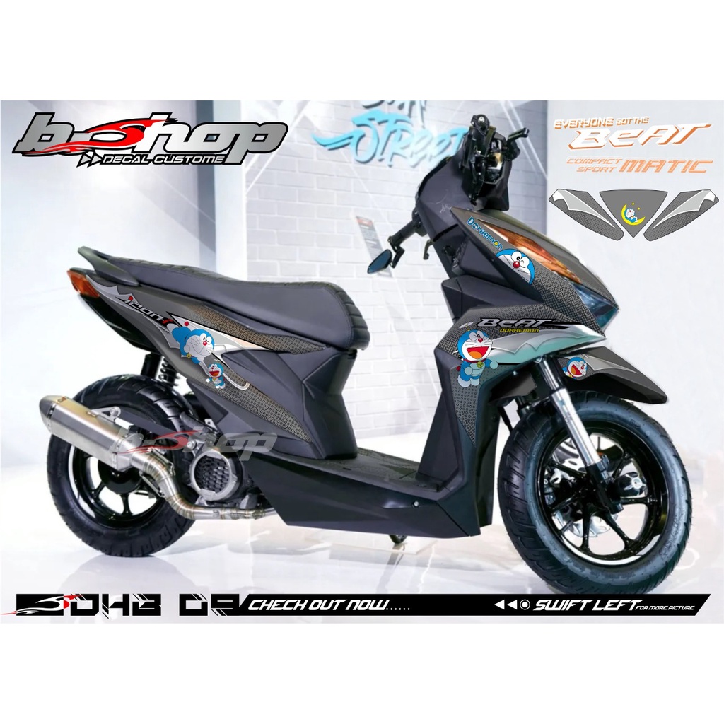 stiker decal motor Beat new motif doraemon