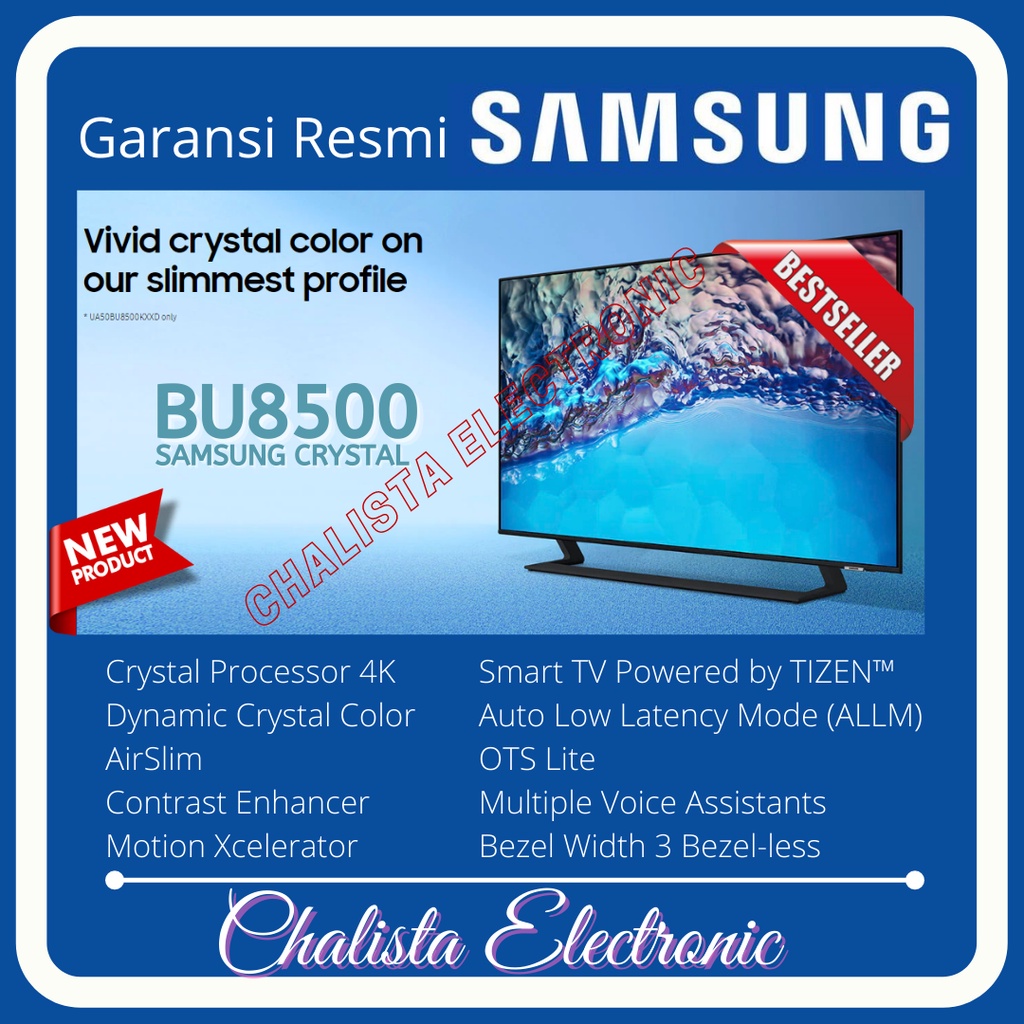 SAMSUNG 50BU8500 CRYSTAL 4K UHD SMART TV 50 Inch UA50BU8500KXXD (2022)