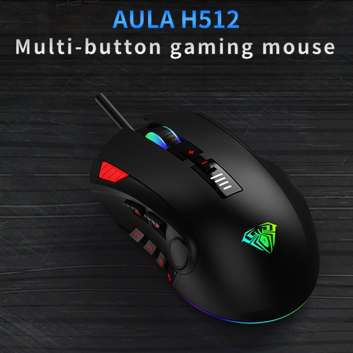 Mouse Gaming Full key programming AULA H-512 - Sensor P3325 -RGB LED