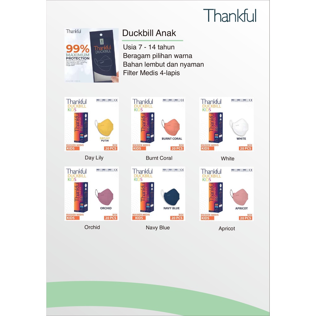 Masker Thankful Duckbill Anak 7-14 thn