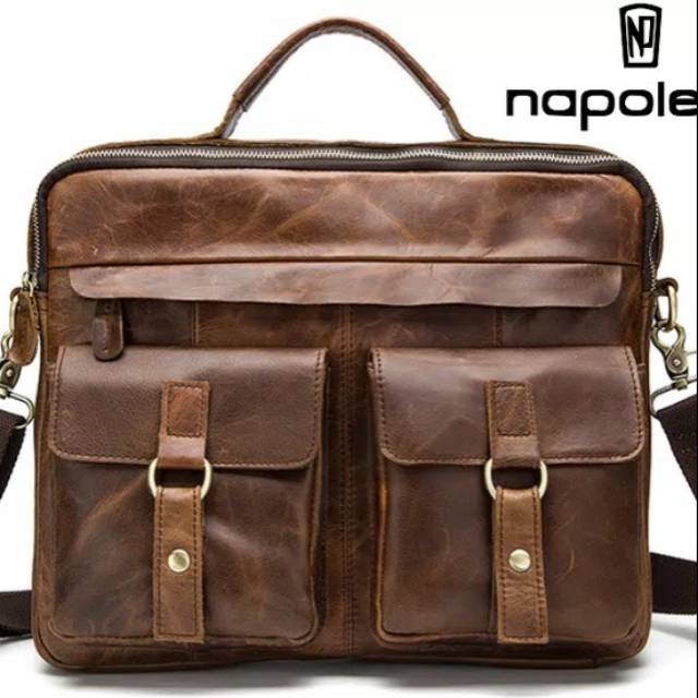 Tas Selempang Pria Kulit Sapi Asli (MONARCA by NAPOLEON)