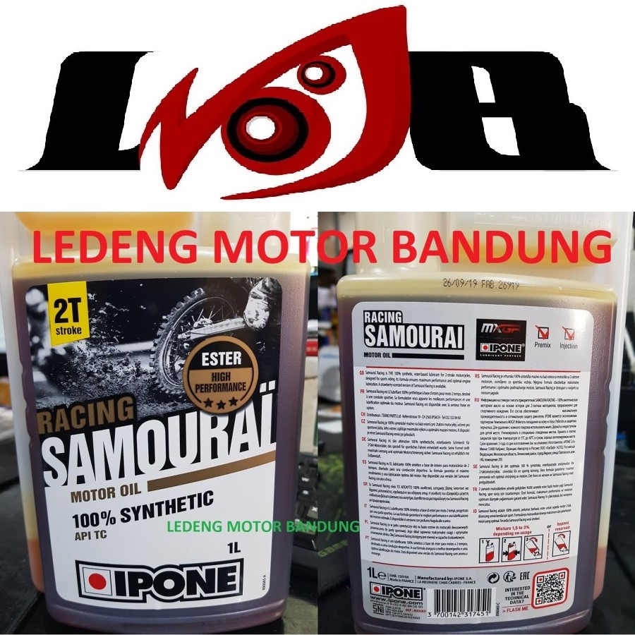 Oil Samping IPONE Samourai Racing 2T Ester Synthetic Motor Oil 1L