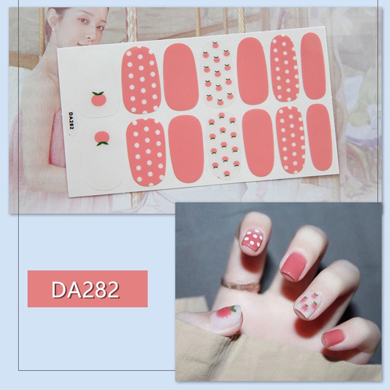 Da281-300 14pcs/lembar Stiker Kuku Palsu 3d Tema Natal Untuk Nail Art Diy