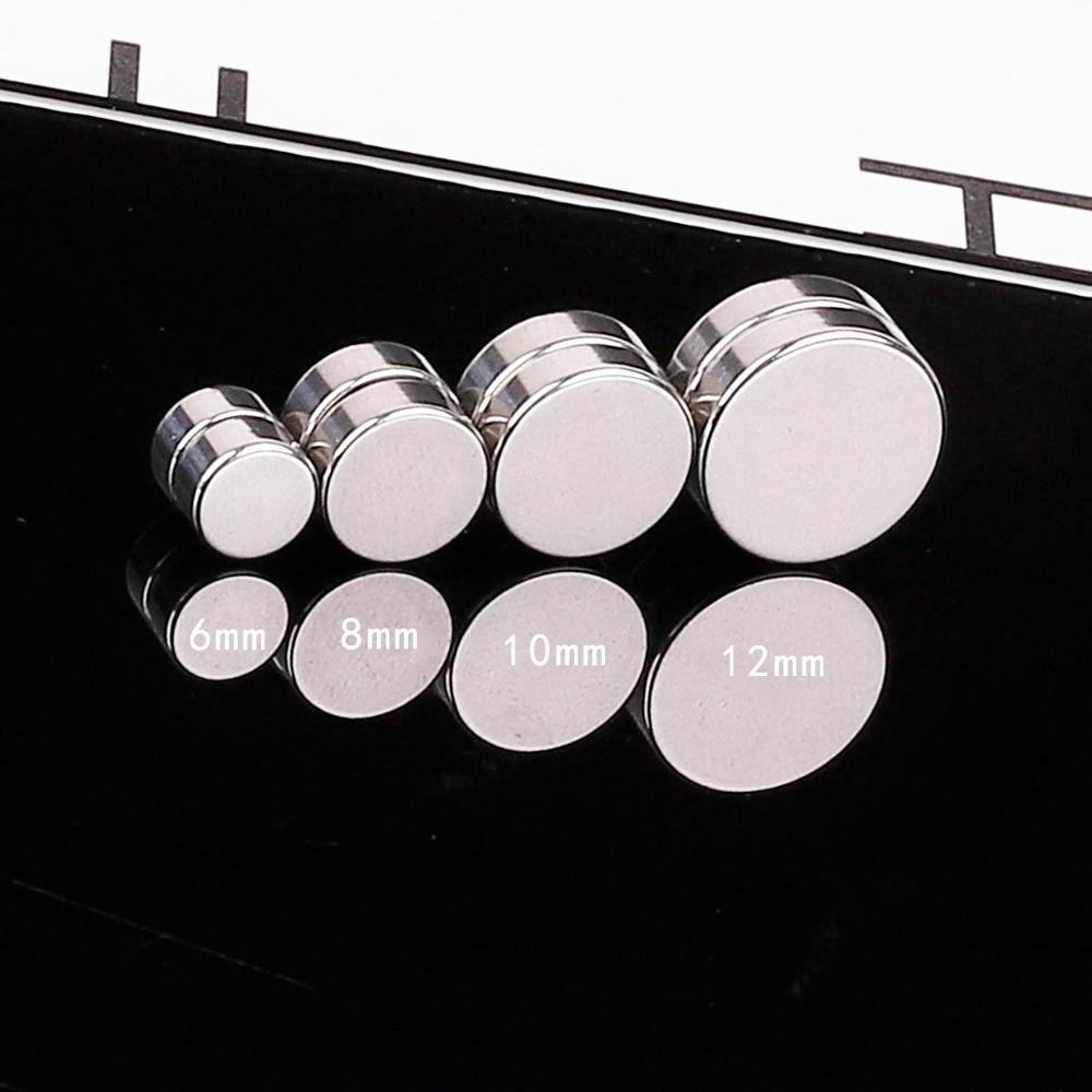 1 Pc Anting Magnet Tanpa Tindik Bahan Titanium Steel Gaya Punk Untuk Pria