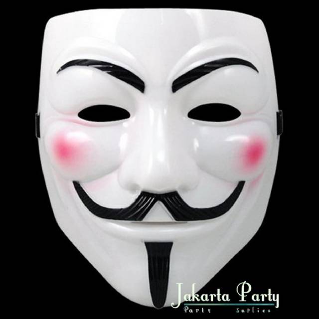 Topeng Anonymous Vendetta Guy Fawkes - Topeng Pesta - Grosir Murah