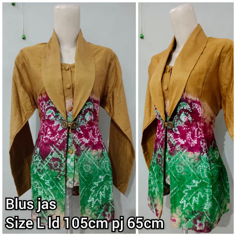 sasirangan wanita blus jas STOK L ld 105cm pj 65cm