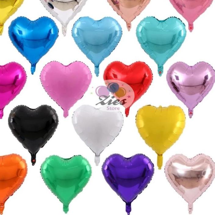 balon foil love / balon foil bentuk hati 40cm perpack isi 50