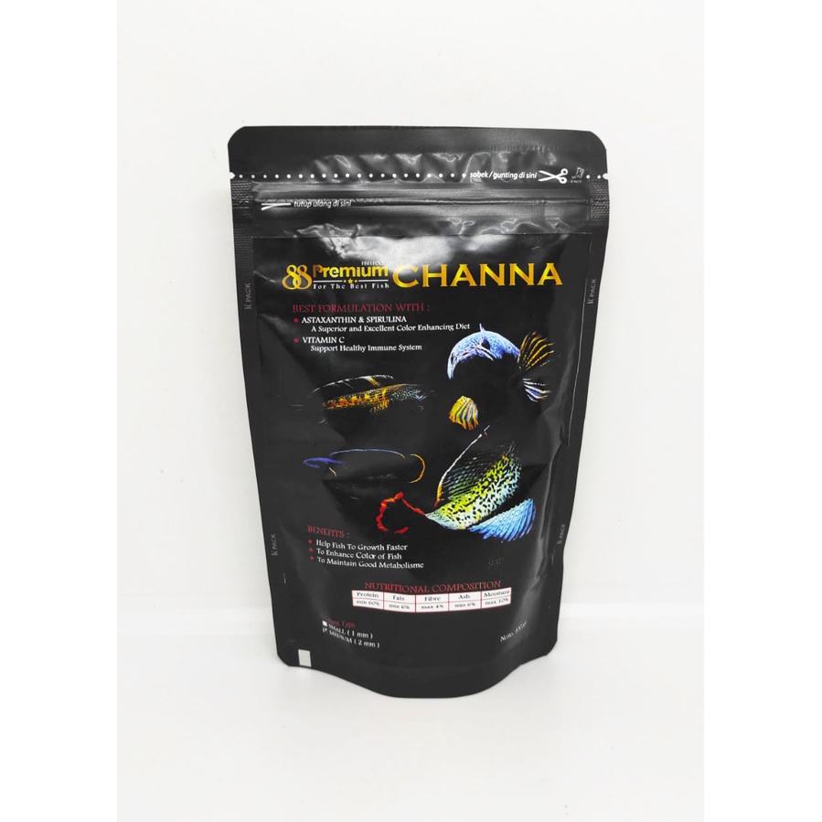 PELET MAKANAN IKAN CHANNA PREMIUM 88 100 GRAM