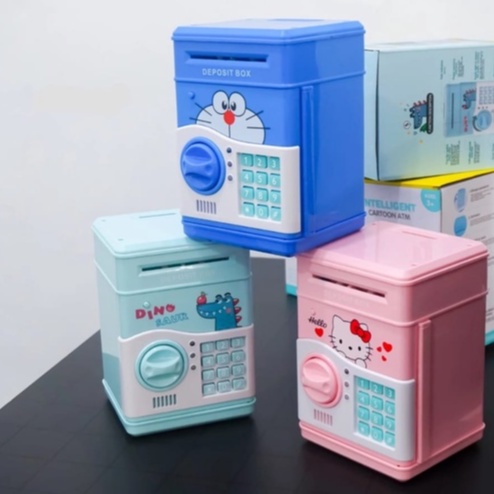 Celengan Atm Bank Sensor Fingerprint Mainan Bank / Sensor Jari Money Save Box Mainan Lucu Import Pre