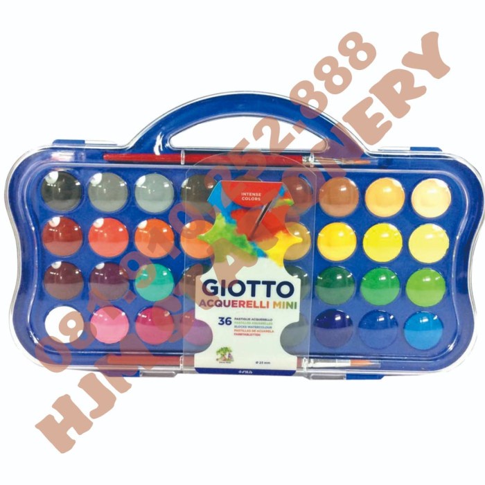 

(TERLARIS) Giotto Acquerelli MINI 36 Warna Water Color Cake / Cat Air 23mm 3527