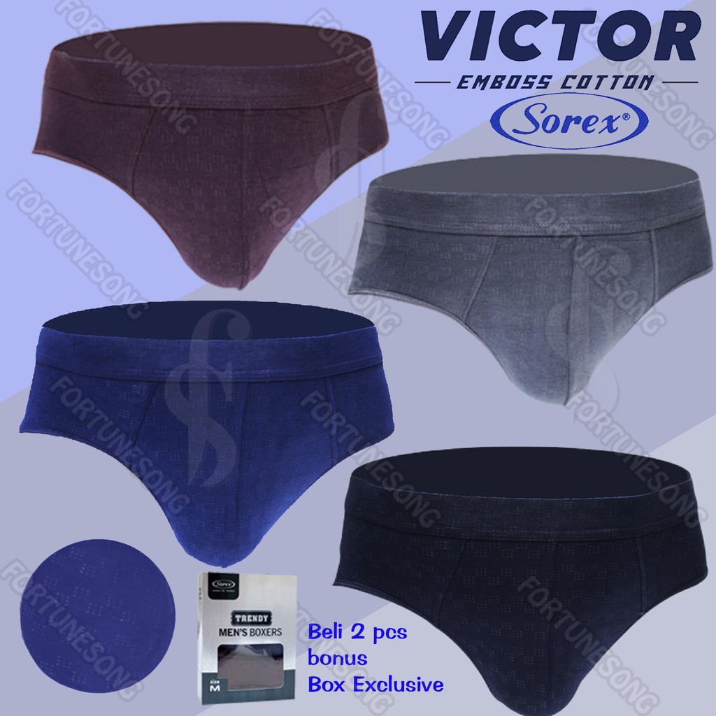 Celana Dalam Pria Sorex Original Premium Maskulin Adem, Elastis dan Motif Embos