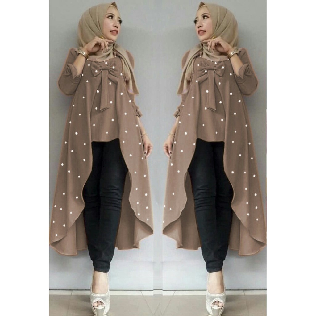 [Tunix Viane Mutiara RO] Tunik wanita crepe Varian warna