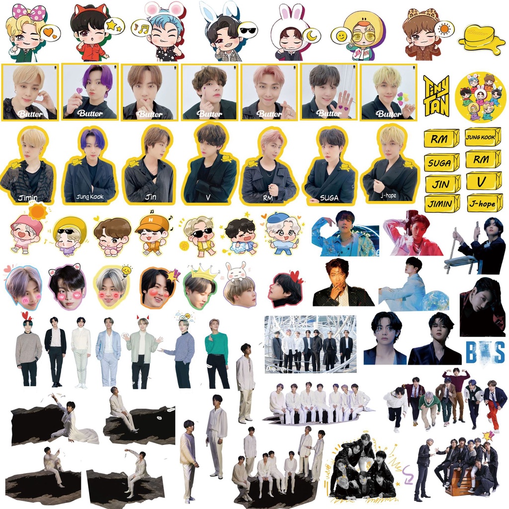 Stiker Motif Kartun BTS Untuk Koper