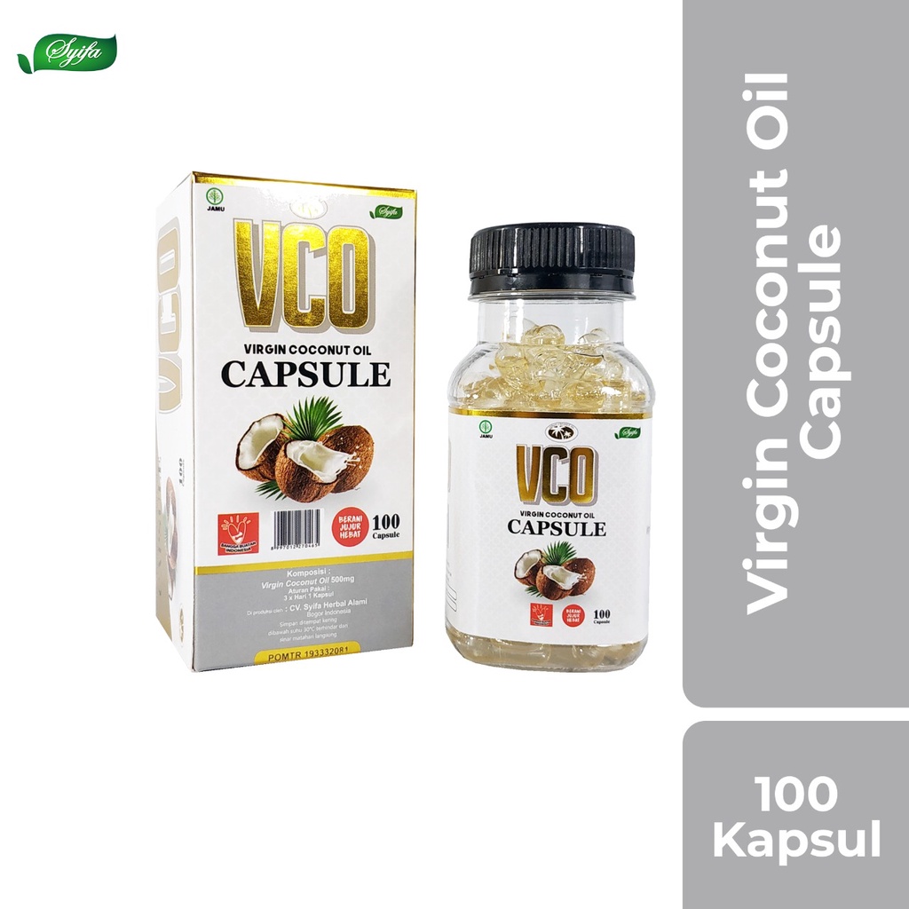 Virgin Coconut Oil Kapsul / VCO CAPSULE 100kpsl Syifa Herbal / VCO 100 KAPSUL VIRGIN COCONUT OIL SYIFA MINYAK KELAPA MURNI