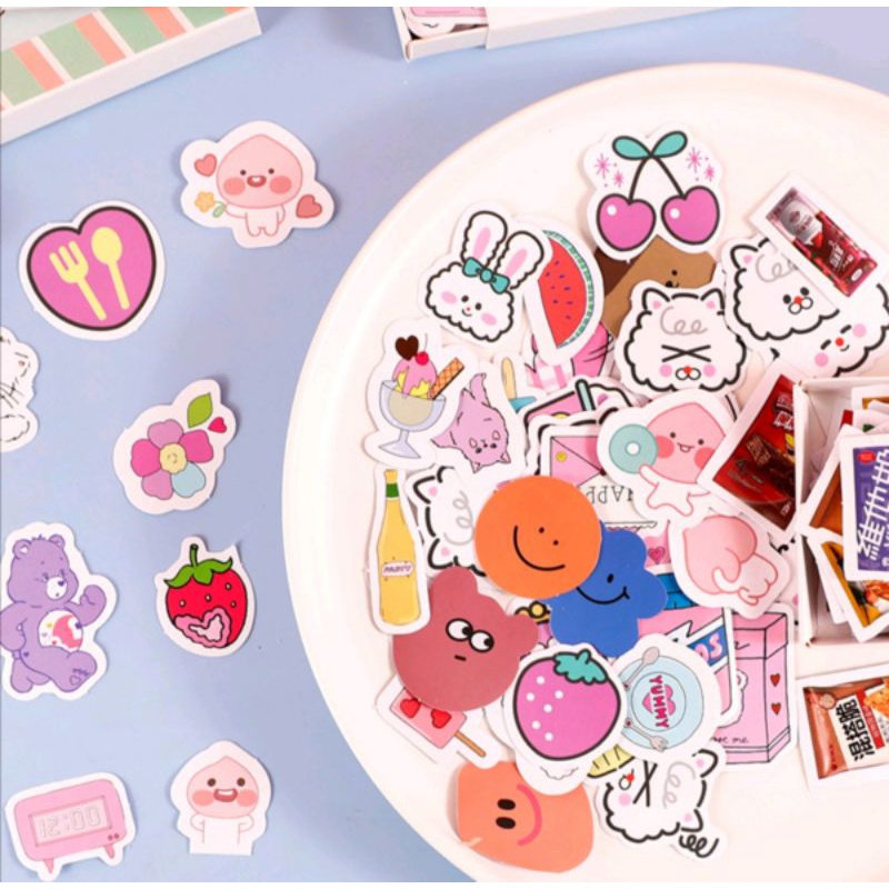 

100 lembar/Bag Sticker Kartun Lucu Diary Scrapbook Dekorasi Alat Tulis DIY Journal