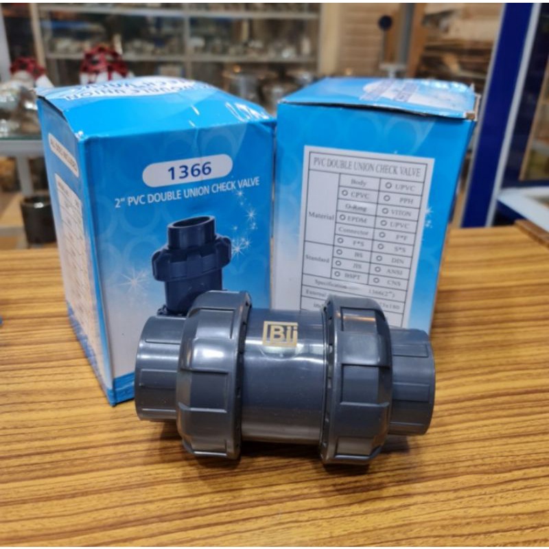 Ball Check Valve PVC 2" inch DN50 / Ball Check Valve Union Double Watermur