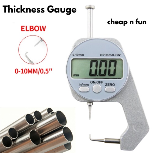 Alat Ukur Ketebalan Pipa Thickness Gauge Plat Besi Pipe Tube Micrometer 0-10mm 0.01