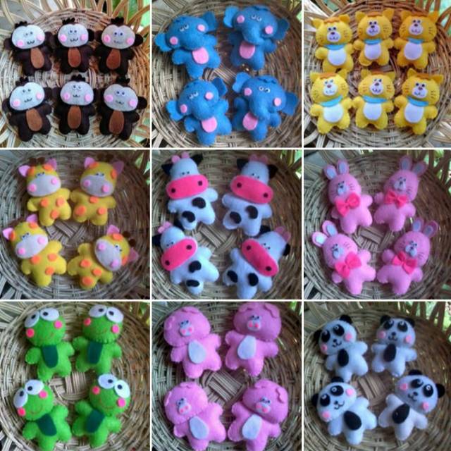 Gantungan Kunci Boneka Karakter Hewan Dari Kain Flanel Shopee