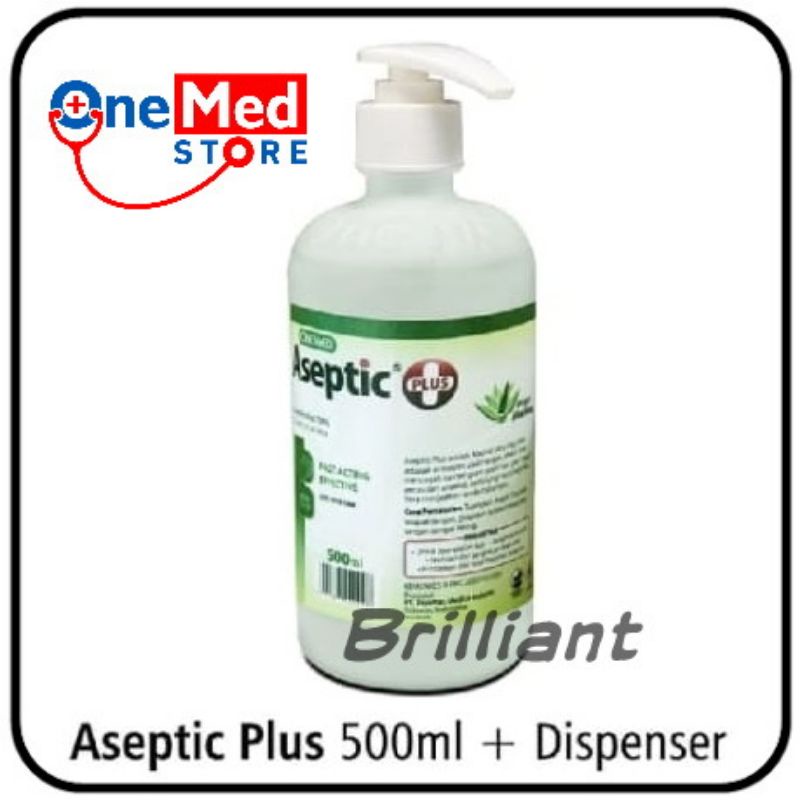 Aseptic Aseptik Antiseptic Handsanitiser Cair Plus One Med 500ml