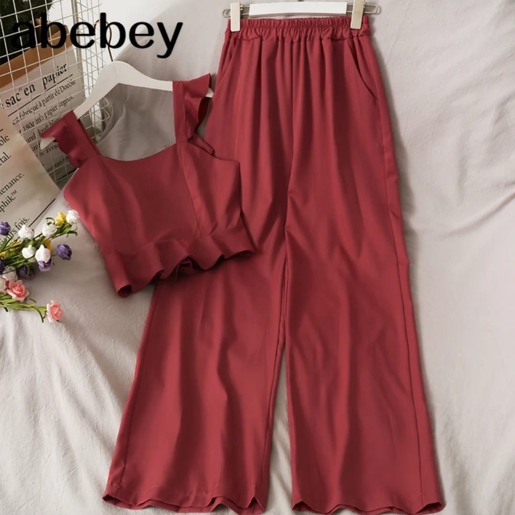 One set Korean style terbaru/ STELAN AUDREY / setelan pakaian wanita korea murah ns