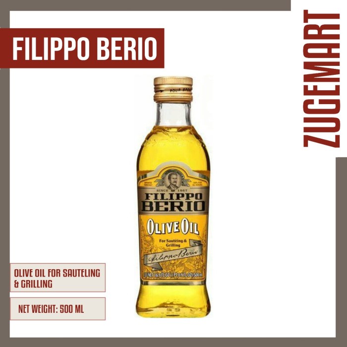 

Filippo Berio Olive Oil Minyak Zaitun Murni 500 ml