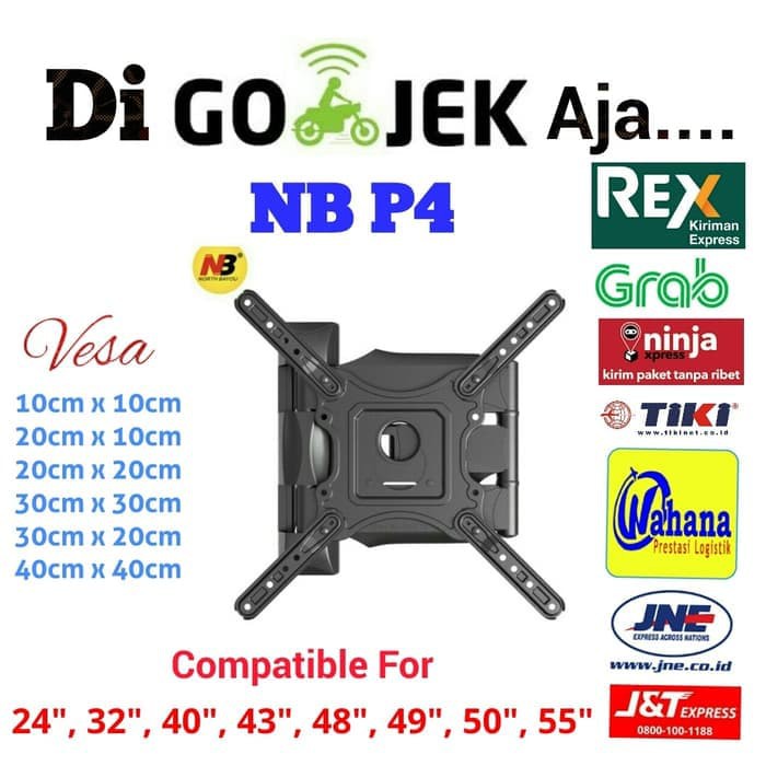 Bracket Lengan LED TV North Bayou P4 32&quot; - 55&quot; ori