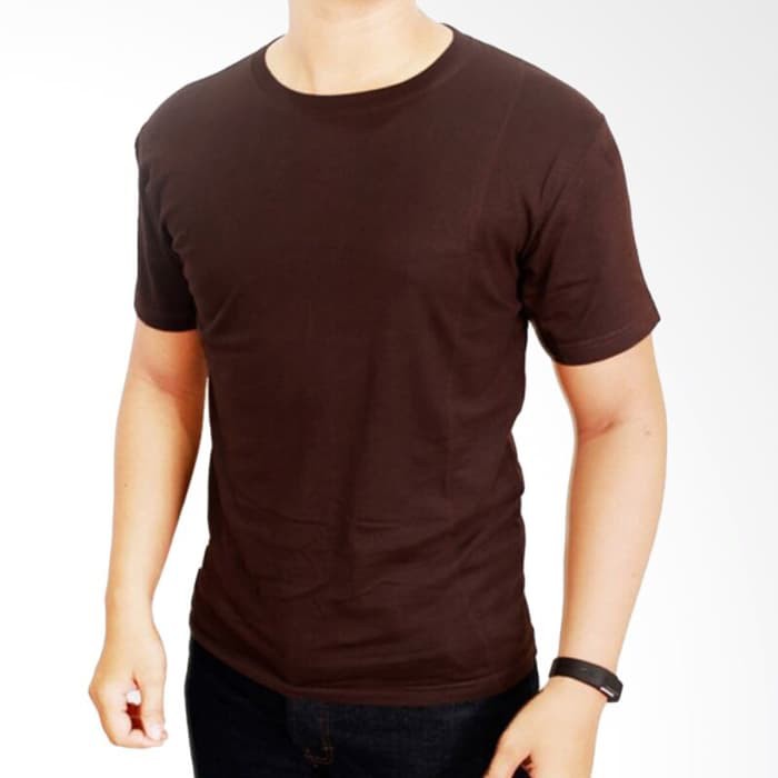 COKLAT TUA PENDEK KAOS PRIA POLOS KATUN COMBED 30s