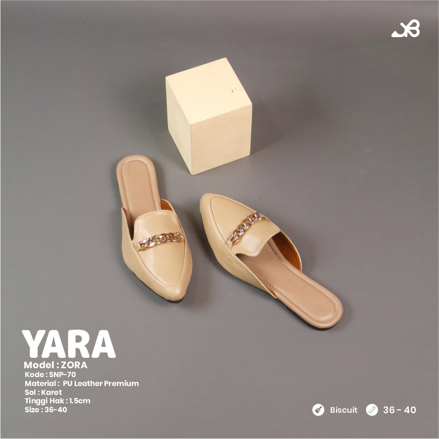 ZORA SEPATU MULES TERBARU WANITA KEKINIAN TERLARIS 2021 YARA FOOTWEAR PAPAKE-2