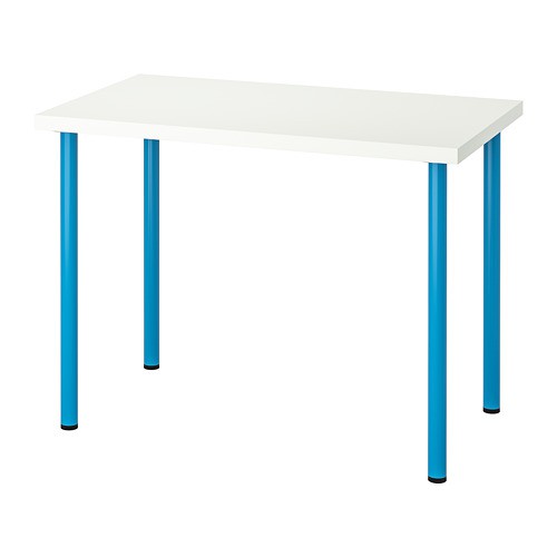 ADILS LINNMON Meja 100 x 60 cm putih Kaki aneka warna