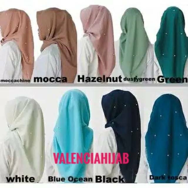 Hijab Jilbab Kerudung segiempat Bella MUTIARA (PEARLS) VALENCIA