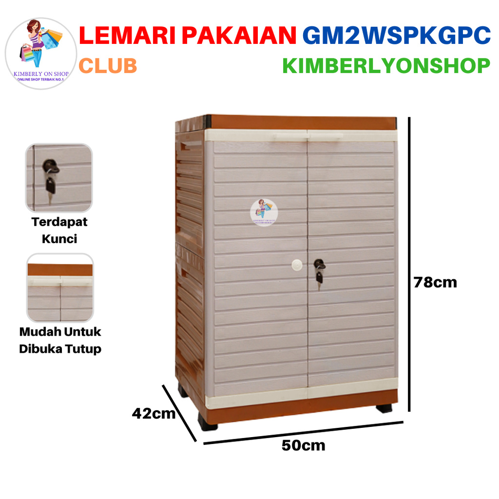 Lemari Pakaian Plastik Grand Mini Susun 2 GM2WSPKG Club