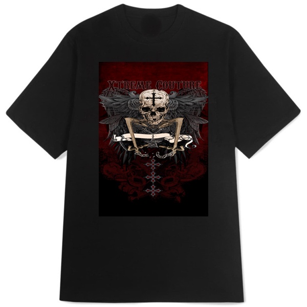 Kaos Xtreme Couture AFFLICTION SMASHED Skull Tattoo Biker Tshirt Unisex