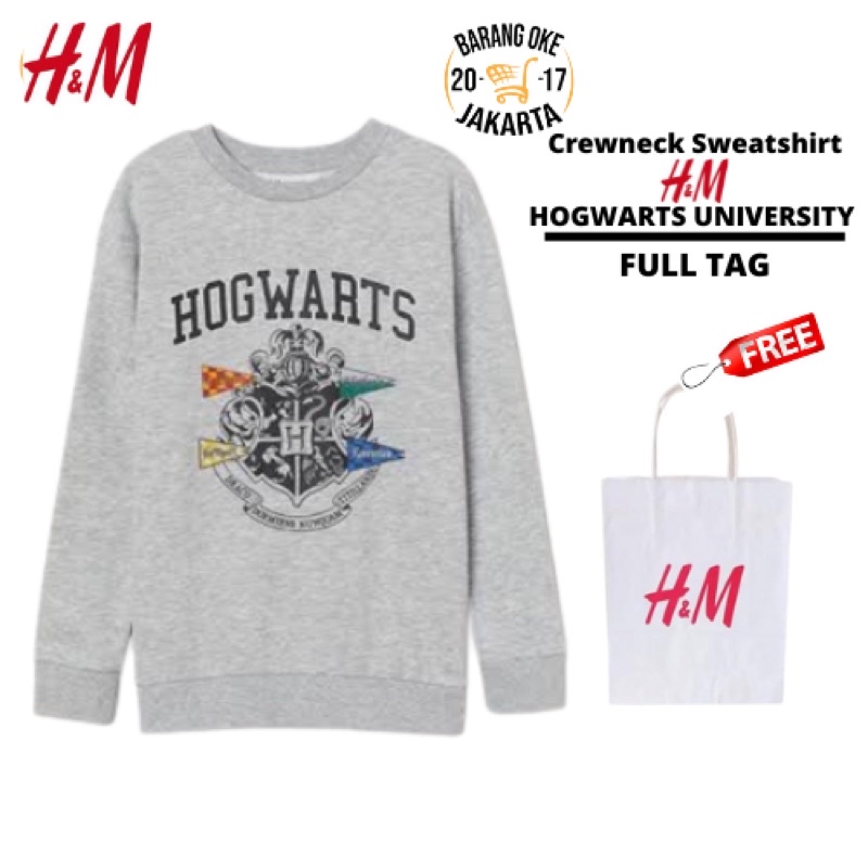 (COD) SALE!!! 9.9 Crewneck Sweatshirt Pria Wanita HnM Hogwarts The Beatles Abu Grey Jaket Unisex Cowok Cewek Full Tag