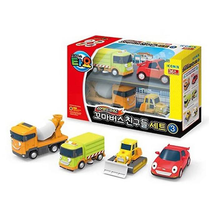 MAINAN Tayo The Little Bus ORIGINAL Iconix set 4pcs Truk Molen dkk MURAH