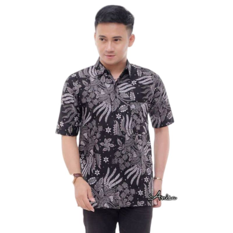 Batik pria lengan pendek premium terlaris size m l xl xxl | Atasan batik pria lengan pendek reguler