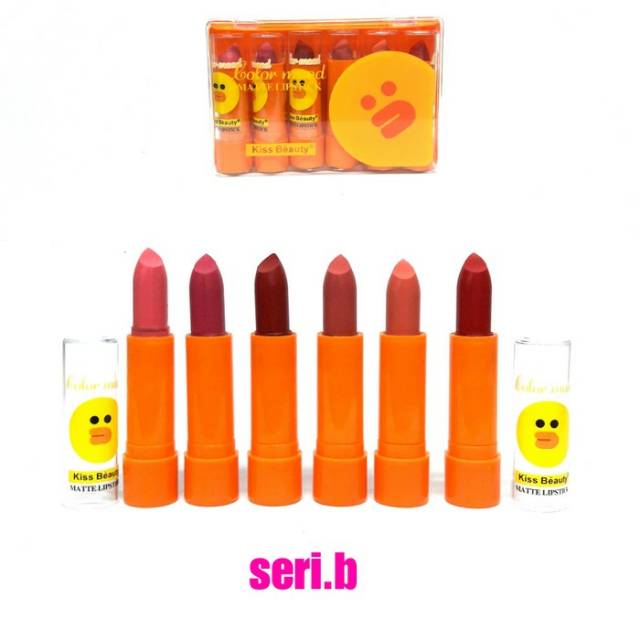 LIPSTICK COLOUR WOD harga satu set isi 6  OREN