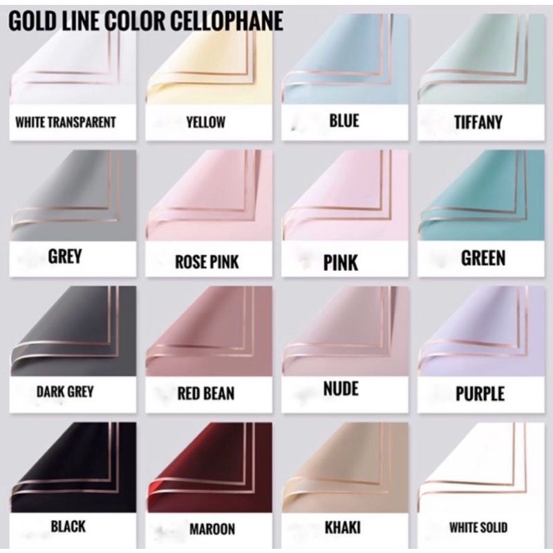 

(Lembaran) Kertas Wrapping Gold Line Cellophane