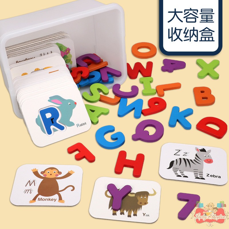 [BIG SALE] Mainan Edukasi ZSB18 Learn Alphabeth and Number Wooden Toys Mainan Kayu Puzzle Mainan Montessori