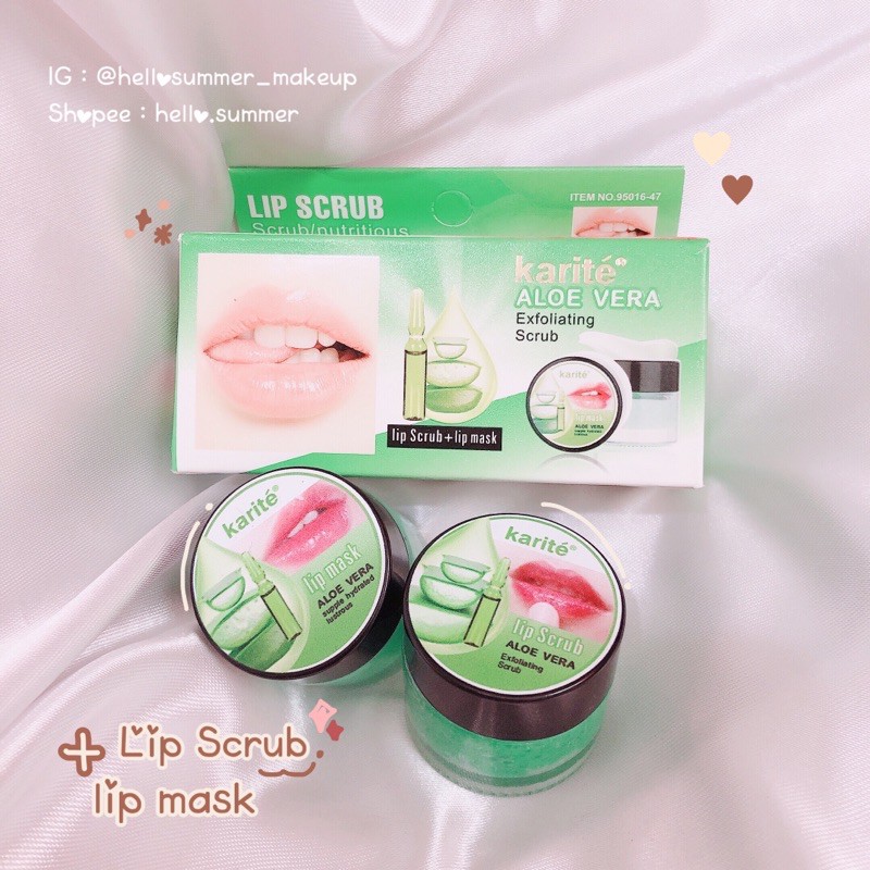 [ORI THAILAND] Kiss Beauty Aloevera Lip mask &amp; Lip scrub