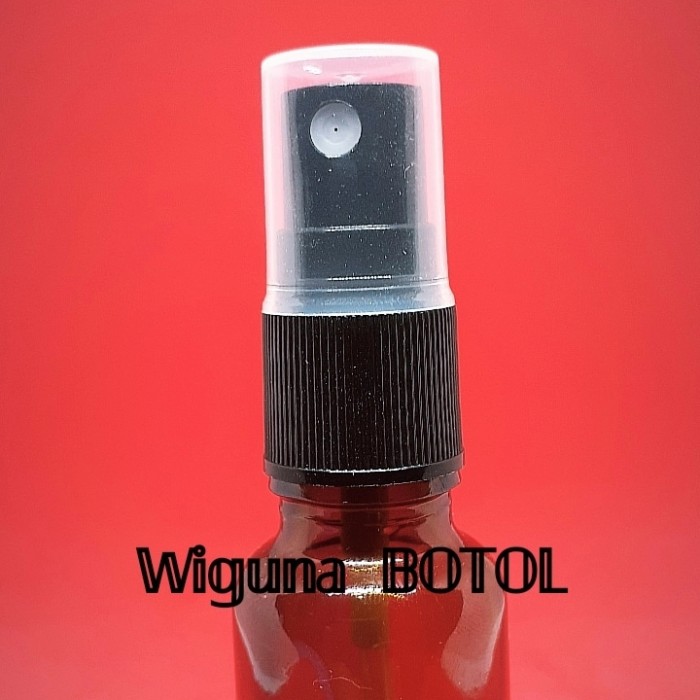 Botol kaca 20 ML Amber Tutup Spray Hitam / Botol spray 20ml coklat